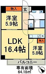 RoyalKJ 2LDKの間取図画像