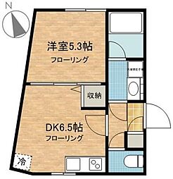 ラ・ヴィータ東馬込 1DKの間取図画像