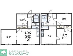 レオパレスゴールドレジデンスエスポワール1 2DKの間取図画像