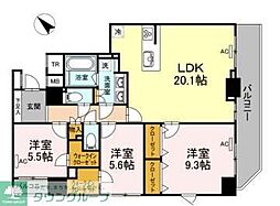 ZOOM日本橋馬喰町 3LDKの間取図画像