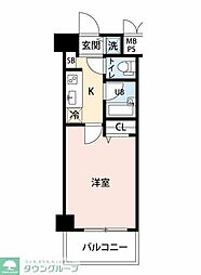 菱和パレス小石川後楽園 1Kの間取図画像
