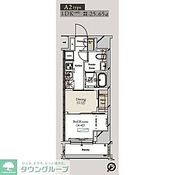 アーバンコア月島 1DKの間取図画像