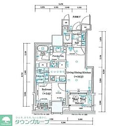 ミレアコート銀座プレミア 1LDKの間取図画像