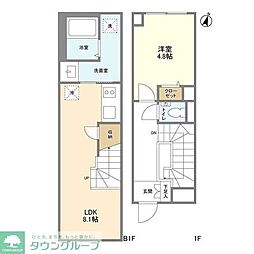 THERESIDENCE駒沢 1LDKの間取図画像