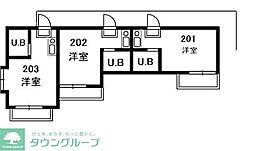 ハイツ茶々 ワンルームの間取図画像