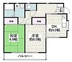 リトルパイン 2DKの間取図画像