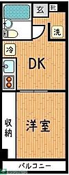 ハイツリバースター 1DKの間取図画像