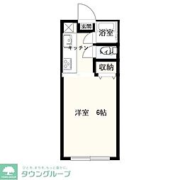 大丸ハイツ ワンルームの間取図画像
