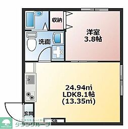 プライムテラス鶴ヶ峰 1LDKの間取図画像