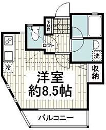 パークビュー横浜西谷 ワンルームの間取図画像