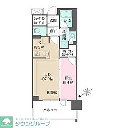 リビオタワー羽沢横浜国大 1LDKの間取図画像