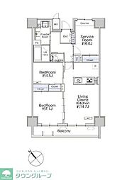 クラシアム神奈川台場 2SLDKの間取図画像