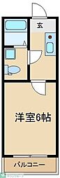 グランザ中央林間 1Kの間取図画像