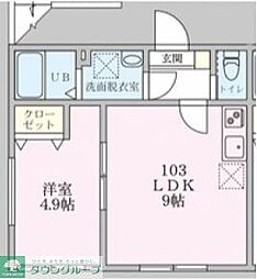 エレジオ横浜 1LDKの間取図画像