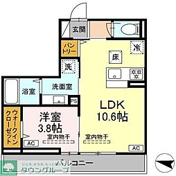 ルドベキア湘南台 1LDKの間取図画像