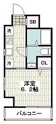 エストレージュ横浜鶴ヶ峰 1Kの間取図画像