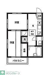 高座渋谷第14レジデンス 2Kの間取図画像