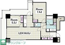 OceanTower 2LDKの間取図画像