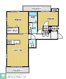 マロニエB 2LDKの間取図画像