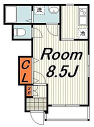 ラフォンテ 1Kの間取図画像
