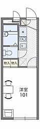 レオパレスアクシスサラ 1Kの間取図画像
