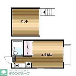 ルミエール下和泉 1Kの間取図画像