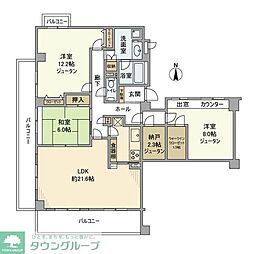 シティホームズ海老名 3LDKの間取図画像