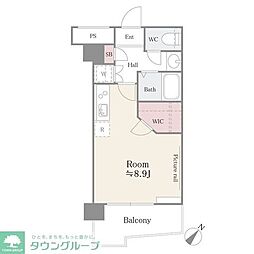 アルテーヌ新横浜 ワンルームの間取図画像