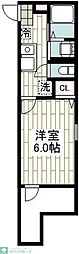 フェリシア二俣川 1Kの間取図画像