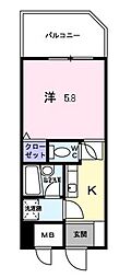 新横浜FSビル 1Kの間取図画像