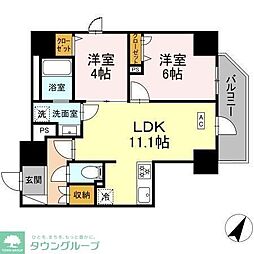 K.H.Mビル 2LDKの間取図画像