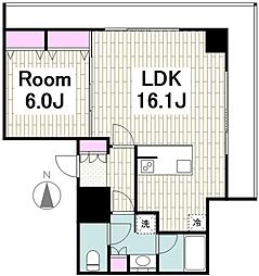 OceanTower 1LDKの間取図画像