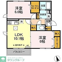 D-house 2LDKの間取図画像