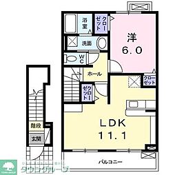 ベリーリーフ2 1LDKの間取図画像