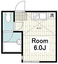 ユナイト保土ヶ谷フィリップの丘 ワンルームの間取図画像