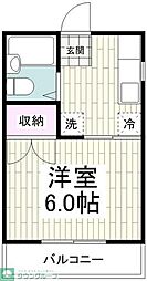 フロンティア'92-A 1Kの間取図画像