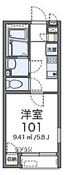 レオネクストグランツハイツ2 1Kの間取図画像