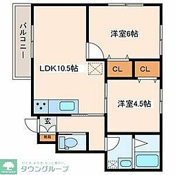 仮称 大和市福田 計画 2LDKの間取図画像