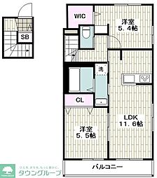 ParkSide湘南2 2LDKの間取図画像