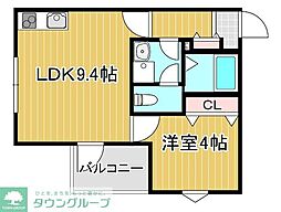 La-Crea ZII(ラクリエ・ゼットツー) 1LDKの間取図画像