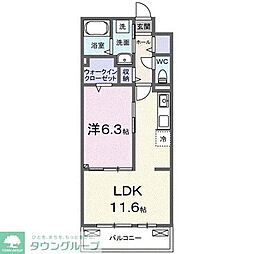 ブリーズヒル 1LDKの間取図画像