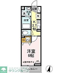 京急本線 井土ヶ谷駅 徒歩5分の賃貸アパート 1階1Kの間取り