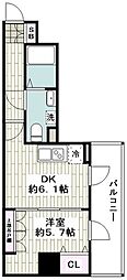 横浜市営地下鉄ブルーライン 吉野町駅 徒歩3分の賃貸マンション 7階1DKの間取り