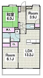 シェ・ノートフ桑原台 3LDKの間取図画像