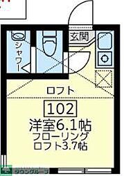ユナイト金沢八景ヨハネスの杜 ワンルームの間取図画像