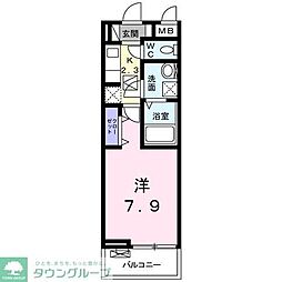 オールヴァリ 1Kの間取図画像
