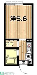 クレール上大岡参番館 ワンルームの間取図画像