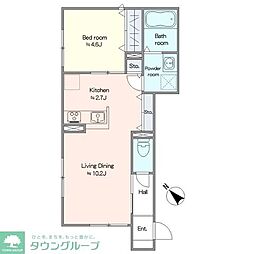 Novela 1LDKの間取図画像