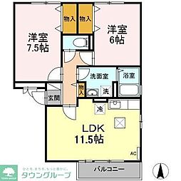 アドラブール 2LDKの間取図画像