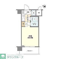 パーク・ノヴァ横浜阪東橋弐番館 ワンルームの間取図画像